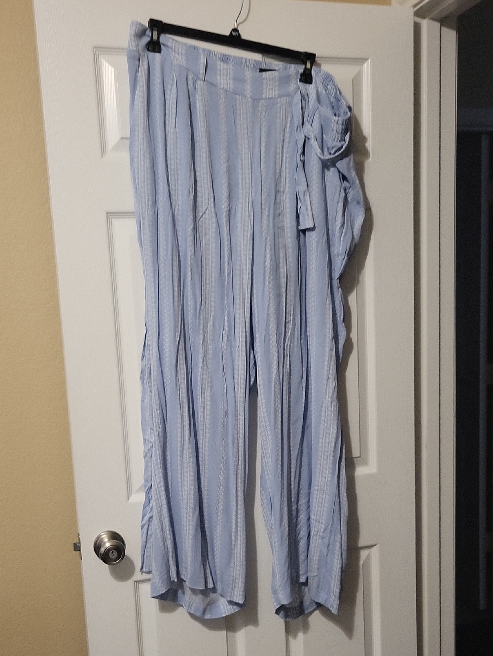 torrid Light Blue Vertical Stripe Wide-Leg Pants